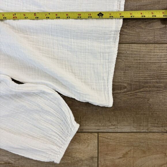 Old Navy Womens Top XXL Peasant Boho White Gauze 100% Cotton Beach Travel Resort - Picture 11 of 11